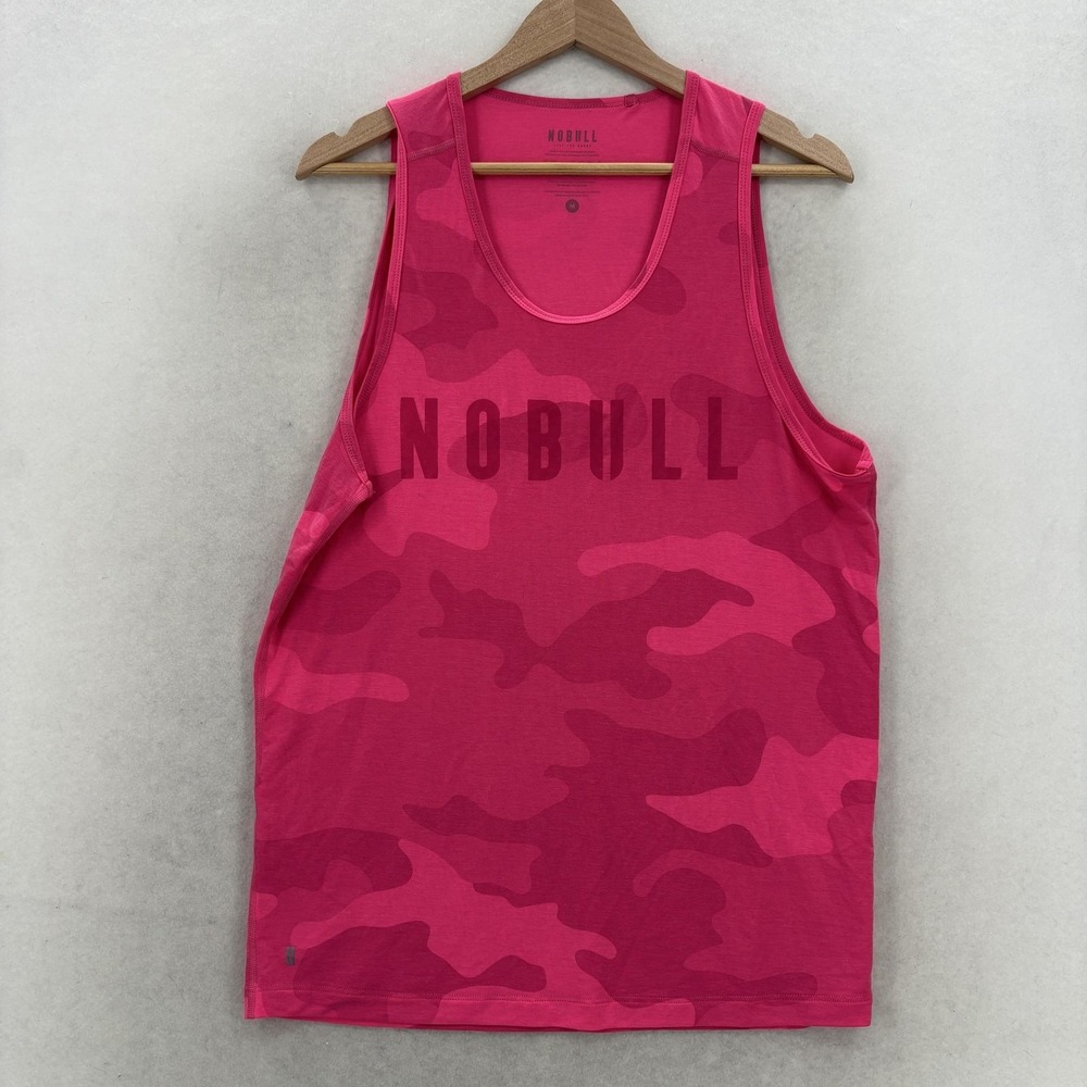 NOBULL Tank Mens Medium Pink Camo Sleeveless Lightweight Athletic Training Gym
